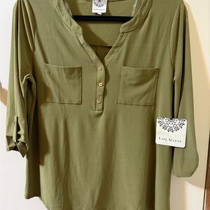 Late August Olive Blouse for Women Sz M